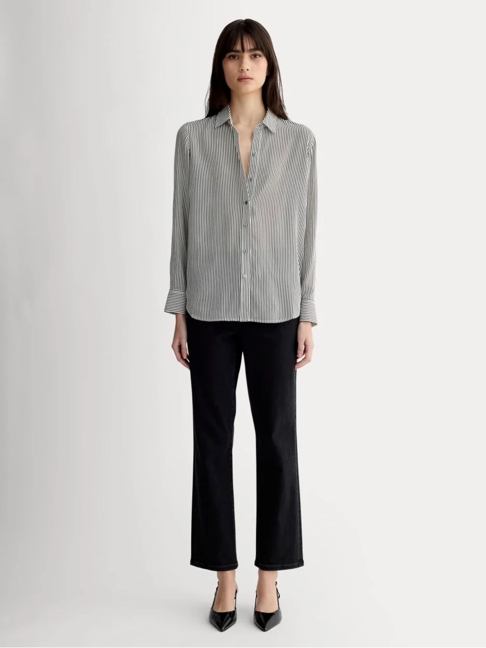 Everlane striped silk blouse